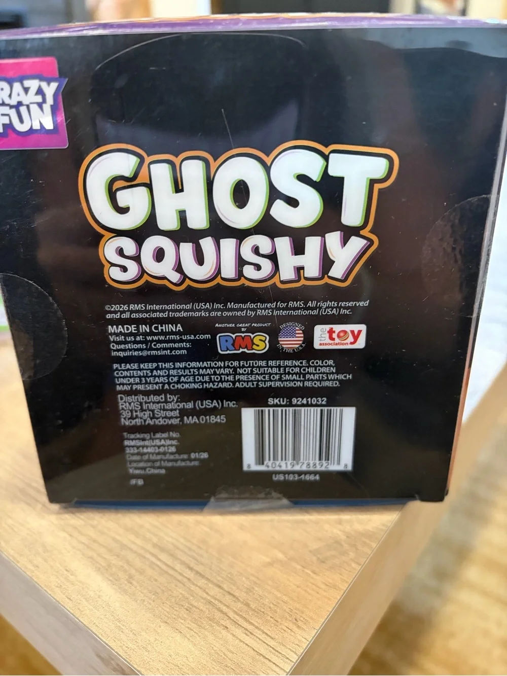 RMS Crazy Fun Ghost Squishy Plush - White with Orange Cheeks